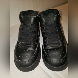 Nike COURT BOROUGH MID 2 Big Kids All Black Youth Sneakers Shoes Size 9c